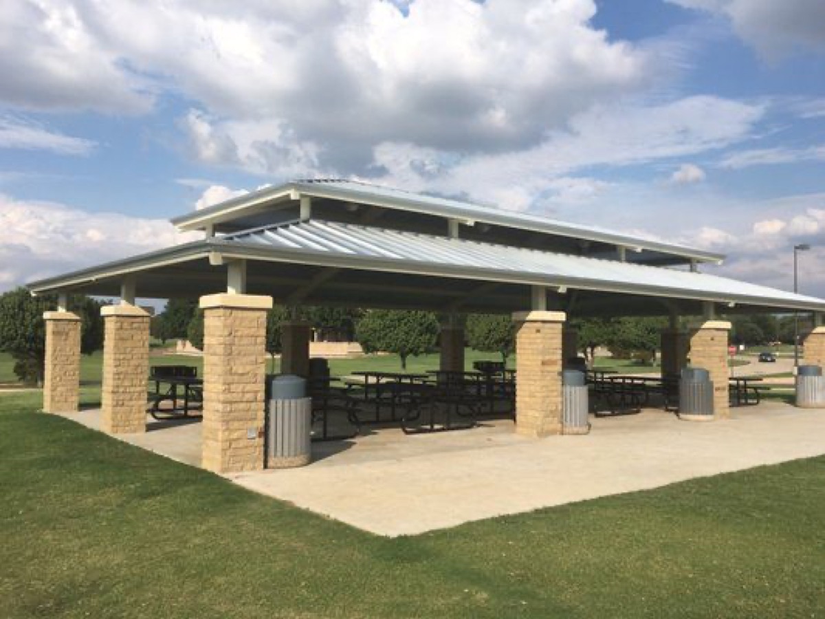 The pavilion at Vandergriff Park, Arlington